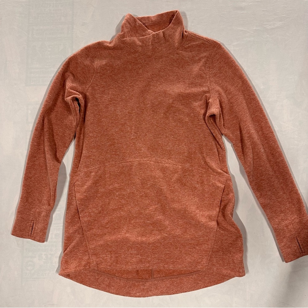 Duluth Trading Co Rust Orange Cowl Turtleneck Sweater